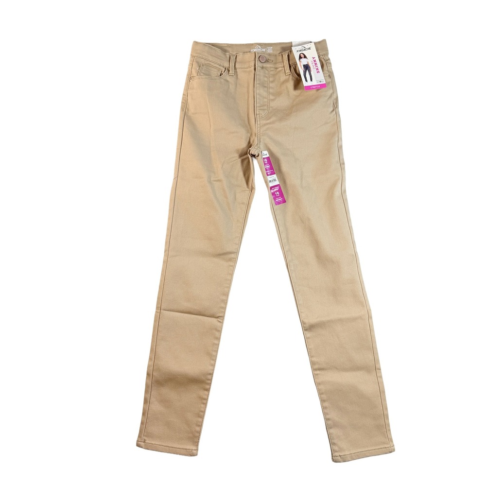 Jordache Girls High Rise Skinny Jeans Stretch Khaki Pants Size 16 Slim NWT